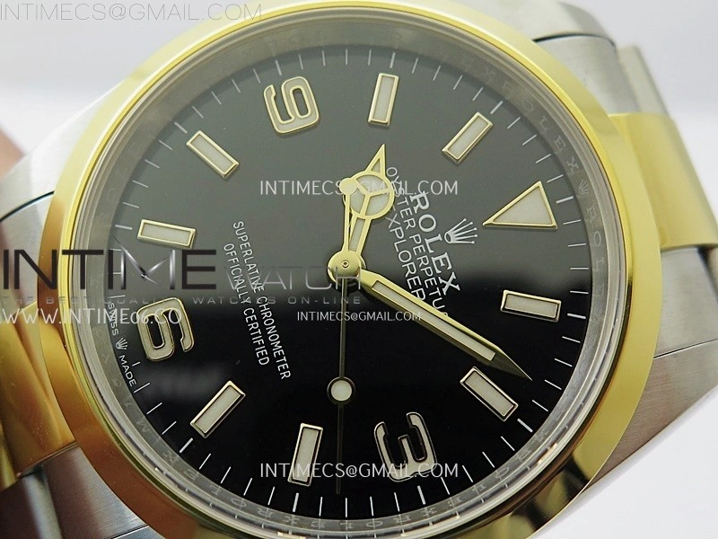 Explorer 124273 36mm 904L SS YG VSF 1:1 Best Edition Black Dial on SS YG Bracelet VS3230