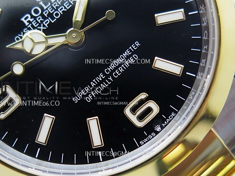 Explorer 124273 36mm 904L SS YG VSF 1:1 Best Edition Black Dial on SS YG Bracelet VS3230