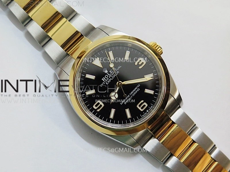 Explorer 124273 36mm 904L SS YG VSF 1:1 Best Edition Black Dial on SS YG Bracelet VS3230