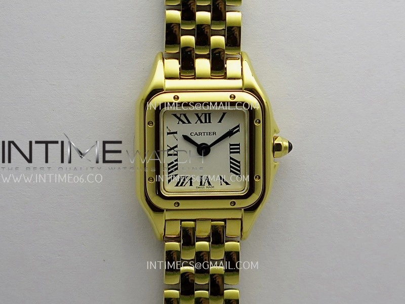 Panthère Secrete Ladies 19mm YG 8848F 1:1 Best Edition White Dial On YG Bracelet Ronda Quartz