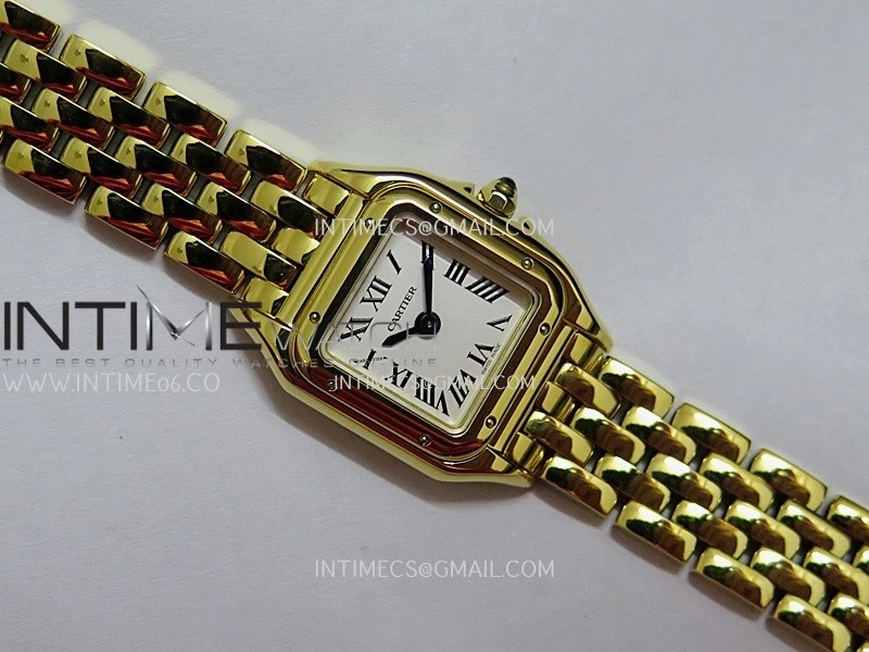 Panthère Secrete Ladies 19mm YG 8848F 1:1 Best Edition White Dial On YG Bracelet Ronda Quartz