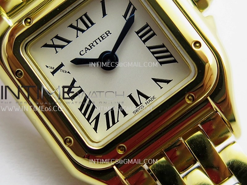 Panthère Secrete Ladies 19mm YG 8848F 1:1 Best Edition White Dial On YG Bracelet Ronda Quartz