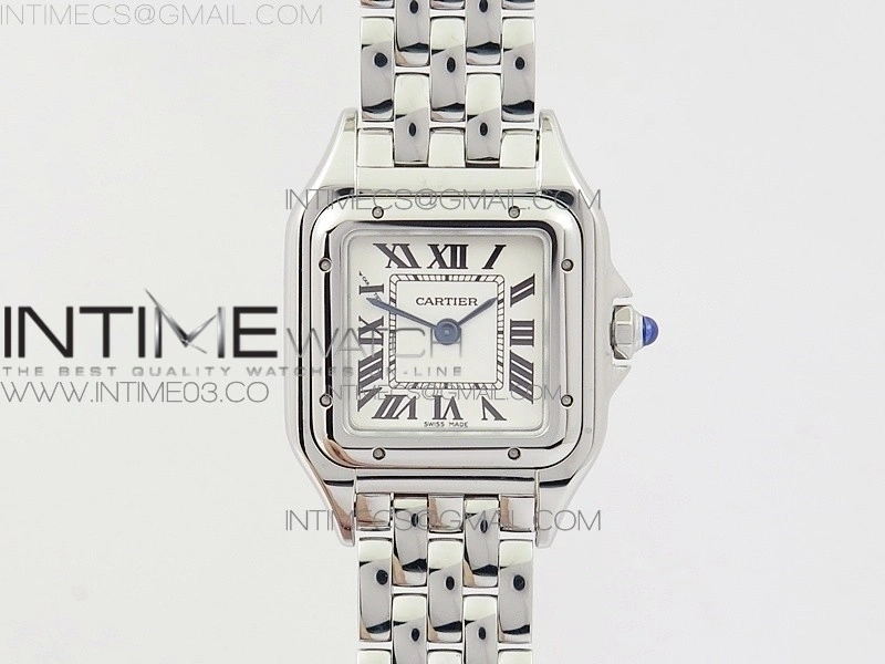 Panthère Secrete Ladies 22mm SS 8848F 1:1 Best Edition White Dial on SS Bracelet Ronda Quartz
