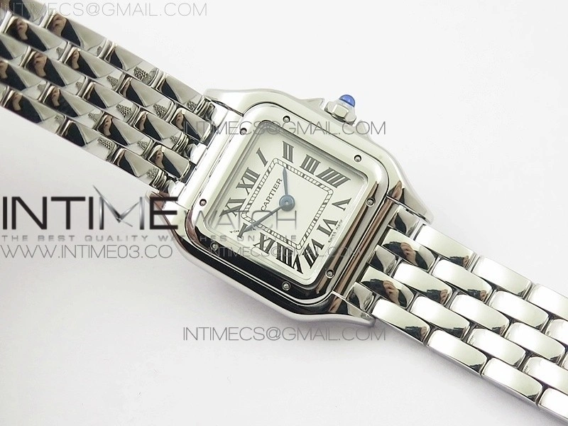 Panthère Secrete Ladies 22mm SS 8848F 1:1 Best Edition White Dial on SS Bracelet Ronda Quartz