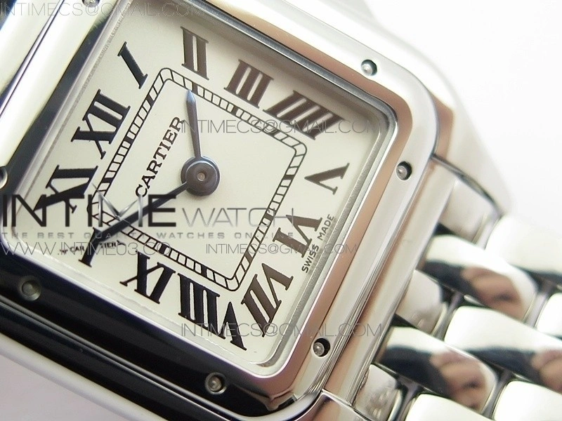 Panthère Secrete Ladies 22mm SS 8848F 1:1 Best Edition White Dial on SS Bracelet Ronda Quartz