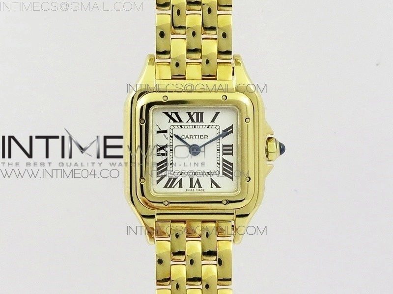 Panthère Secrete Ladies 22mm YG 8848F 1:1 Best Edition White Dial on YG Bracelet Ronda Quartz