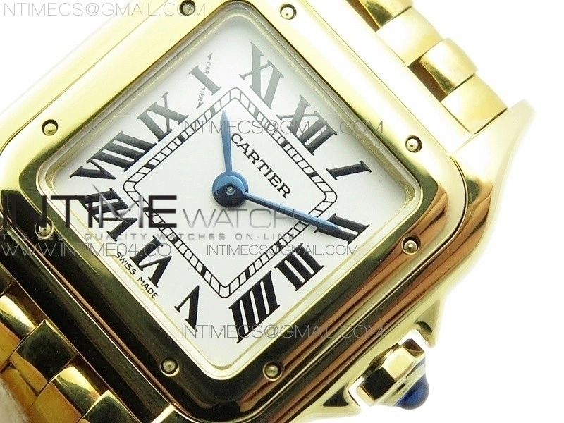 Panthère Secrete Ladies 22mm YG 8848F 1:1 Best Edition White Dial on YG Bracelet Ronda Quartz