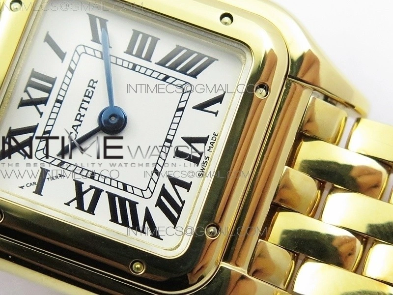 Panthère Secrete Ladies 22mm YG 8848F 1:1 Best Edition White Dial on YG Bracelet Ronda Quartz