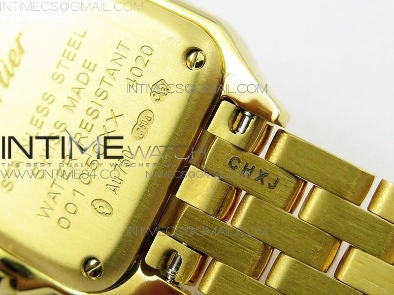 Panthère Secrete Ladies 22mm YG 8848F 1:1 Best Edition White Dial on YG Bracelet Ronda Quartz