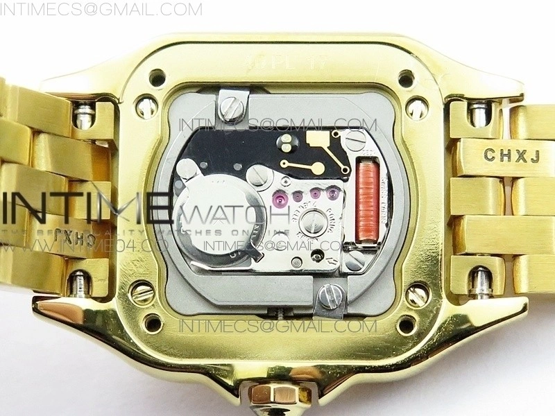 Panthère Secrete Ladies 22mm YG 8848F 1:1 Best Edition White Dial on YG Bracelet Ronda Quartz