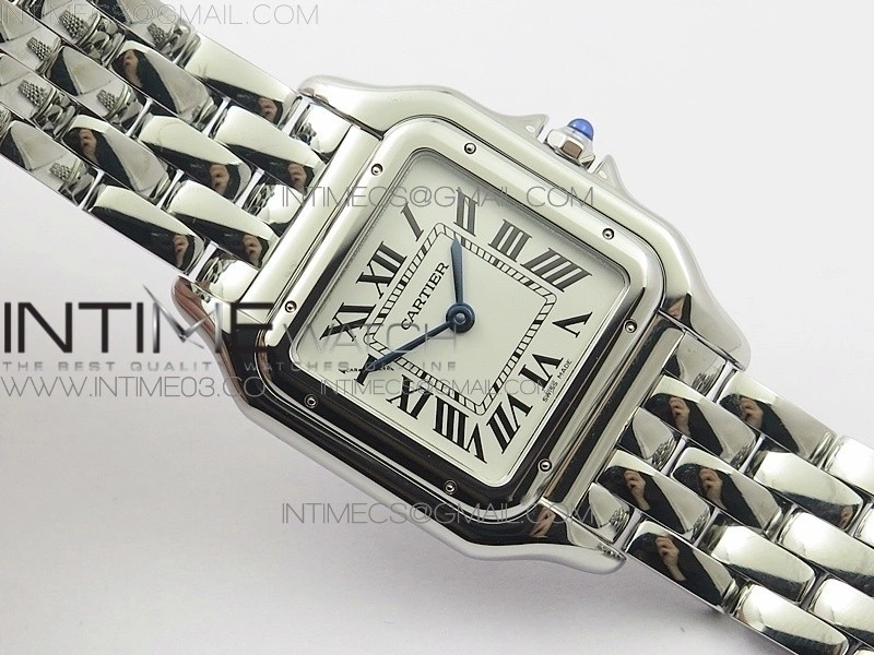 Panthère Secrete Ladies 27mm SS 8848F 1:1 Best Edition White Dial on SS Bracelet Ronda Quartz