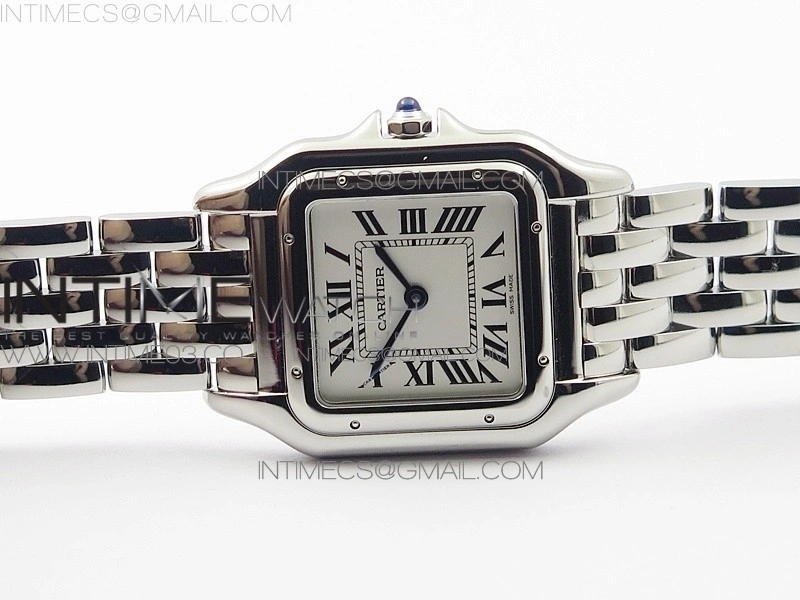 Panthère Secrete Ladies 27mm SS 8848F 1:1 Best Edition White Dial on SS Bracelet Ronda Quartz