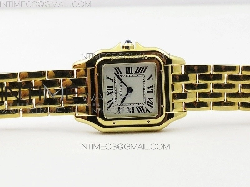 Panthère Secrete Ladies 27mm YG 8848F 1:1 Best Edition White Dial on YG Bracelet Ronda Quartz