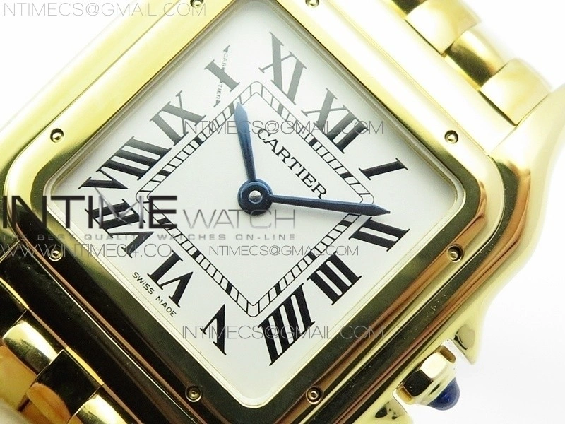 Panthère Secrete Ladies 27mm YG 8848F 1:1 Best Edition White Dial on YG Bracelet Ronda Quartz
