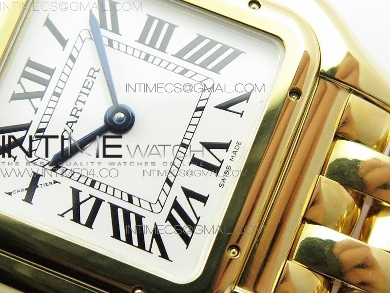 Panthère Secrete Ladies 27mm YG 8848F 1:1 Best Edition White Dial on YG Bracelet Ronda Quartz