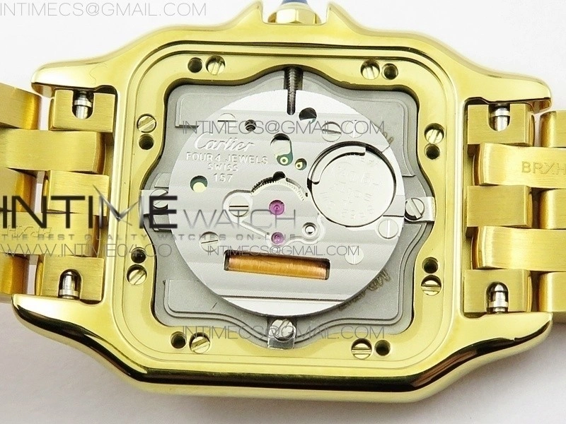 Panthère Secrete Ladies 27mm YG 8848F 1:1 Best Edition White Dial on YG Bracelet Ronda Quartz