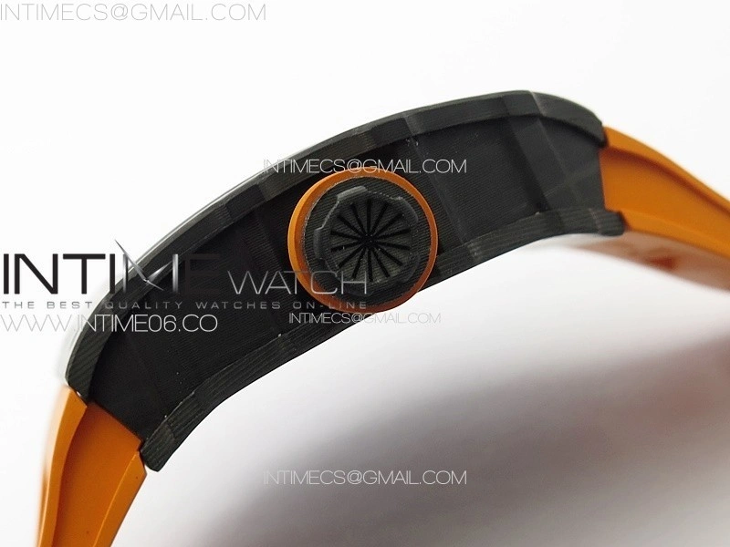 RM035-01 Forged Carbon Case KUF Best Edition Orange Crown on Orange Rubber Strap MIYOTA8215