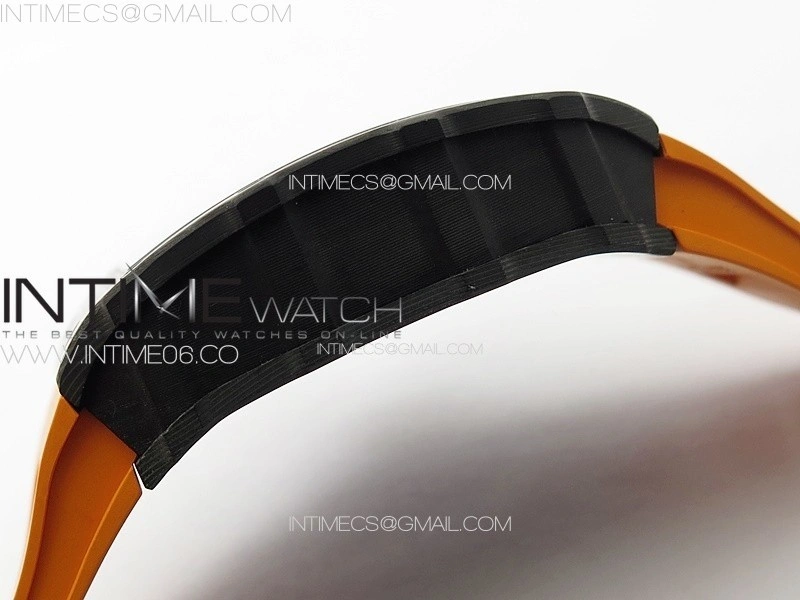 RM035-01 Forged Carbon Case KUF Best Edition Orange Crown on Orange Rubber Strap MIYOTA8215