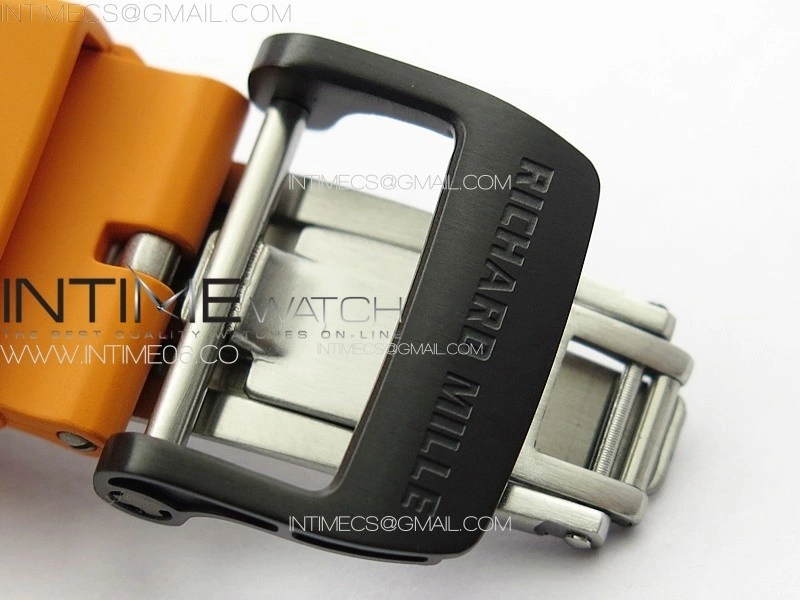 RM035-01 Forged Carbon Case KUF Best Edition Orange Crown on Orange Rubber Strap MIYOTA8215