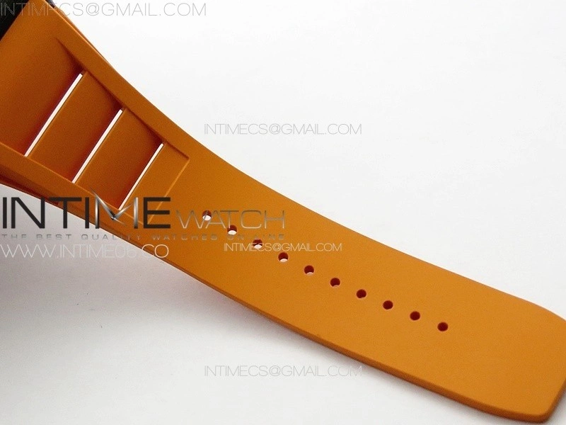 RM035-01 Forged Carbon Case KUF Best Edition Orange Crown on Orange Rubber Strap MIYOTA8215