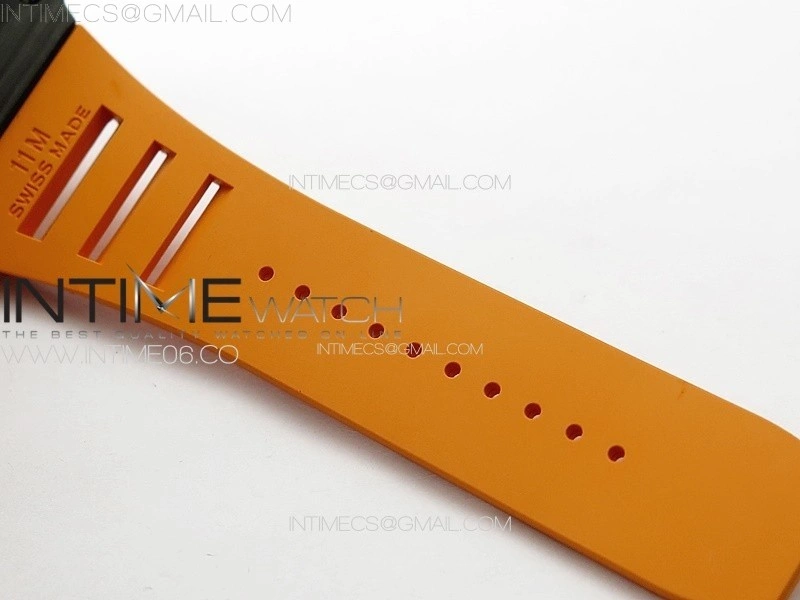 RM035-01 Forged Carbon Case KUF Best Edition Orange Crown on Orange Rubber Strap MIYOTA8215