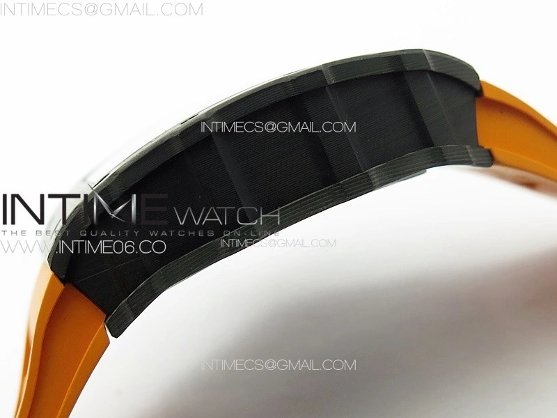 RM035-02 Forged Carbon Case KUF Best Edition Orange Crown on Orange Rubber Strap MIYOTA8215