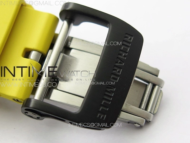 RM035-01 Forged Carbon Case KUF Best Edition Yellow Crown on Yellow Rubber Strap MIYOTA8215