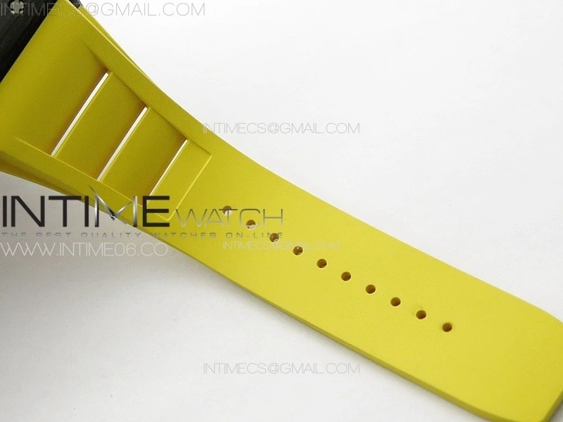 RM035-01 Forged Carbon Case KUF Best Edition Yellow Crown on Yellow Rubber Strap MIYOTA8215