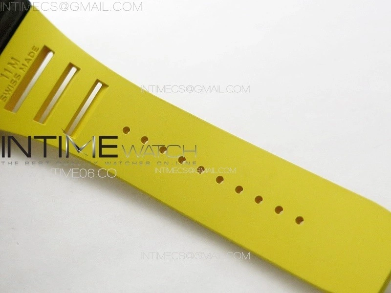 RM035-01 Forged Carbon Case KUF Best Edition Yellow Crown on Yellow Rubber Strap MIYOTA8215