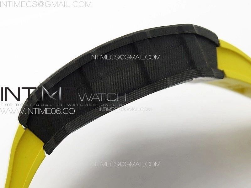 RM035-02 Forged Carbon Case KUF Best Edition Yellow Crown on Yellow Rubber Strap MIYOTA8215
