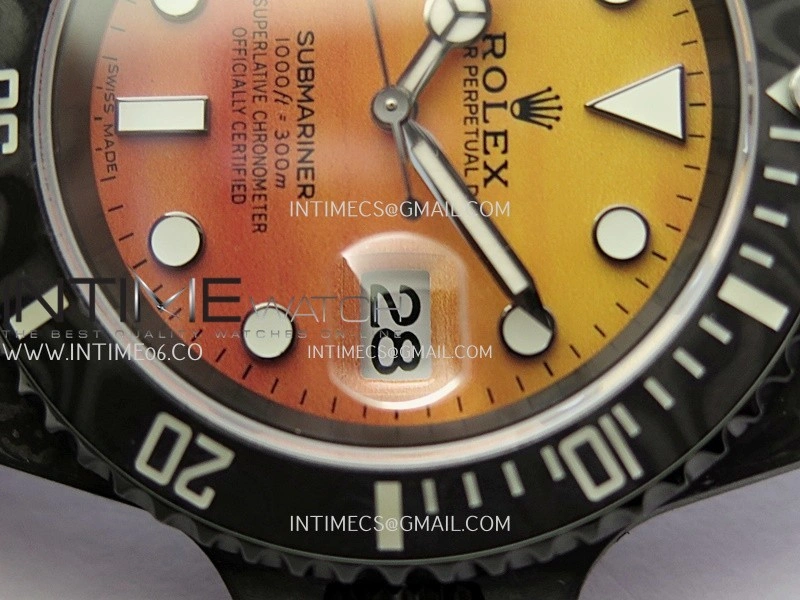 Submariner DIW Black Carbon PPMF Best Edition Orange Dial On Black Nylon Strap SA3135