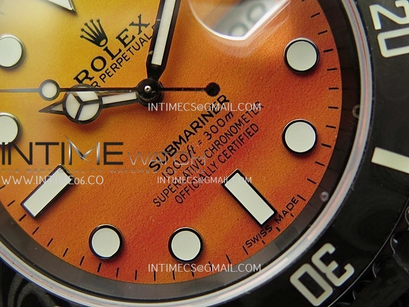 Submariner DIW Black Carbon PPMF Best Edition Orange Dial On Black Nylon Strap SA3135