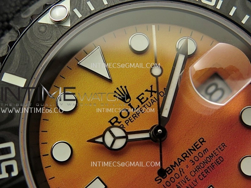 Submariner DIW Black Carbon PPMF Best Edition Orange Dial On Black Nylon Strap SA3135