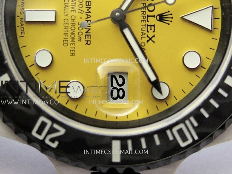 Submariner DIW White Carbon PPMF Best Edition Yellow Dial On White Nylon Strap SA3135