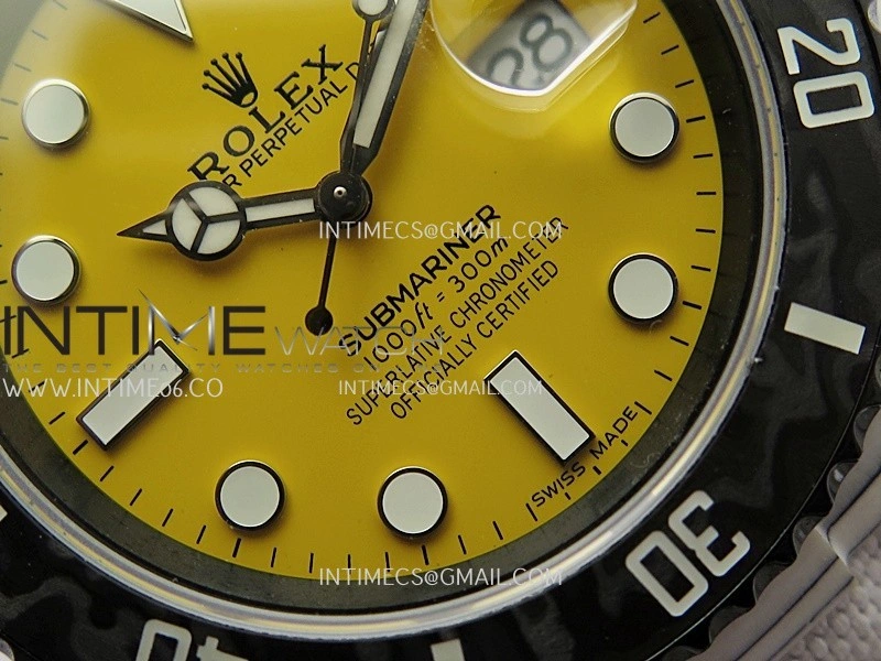 Submariner DIW White Carbon PPMF Best Edition Yellow Dial On White Nylon Strap SA3135