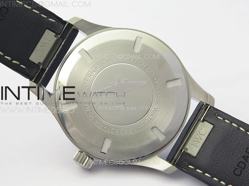 Mark XX IW328203 SS M+F 1:1 Best Edition Blue Dial on Blue Leather Strap MIYOTA 9015