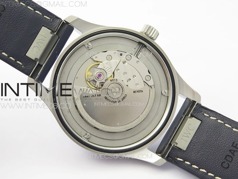 Mark XX IW328203 SS M+F 1:1 Best Edition Blue Dial on Blue Leather Strap MIYOTA 9015