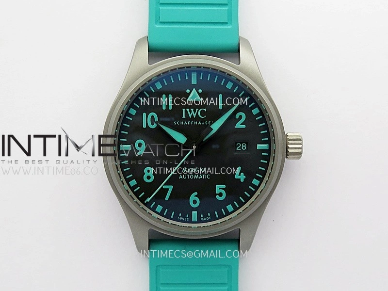 Mark XX IW328210 Mercedes-AMG Petronas F1 Team Ti M+F 1:1 Best Edition Black Dial on Green Rubber Strap MIYOTA 9015