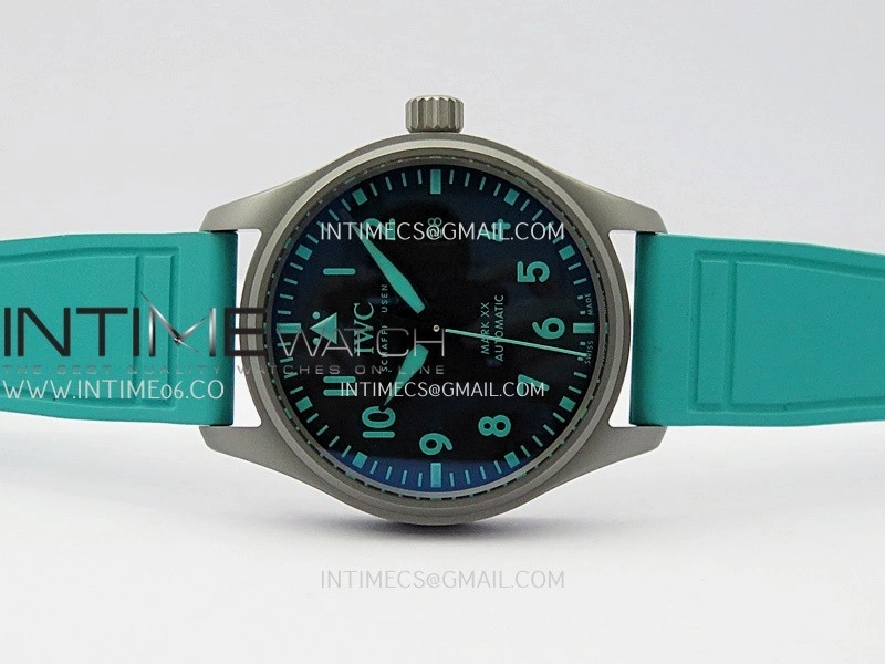 Mark XX IW328210 Mercedes-AMG Petronas F1 Team Ti M+F 1:1 Best Edition Black Dial on Green Rubber Strap MIYOTA 9015