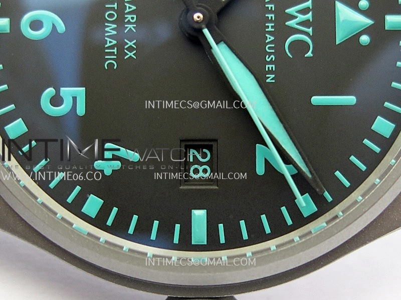 Mark XX IW328210 Mercedes-AMG Petronas F1 Team Ti M+F 1:1 Best Edition Black Dial on Green Rubber Strap MIYOTA 9015