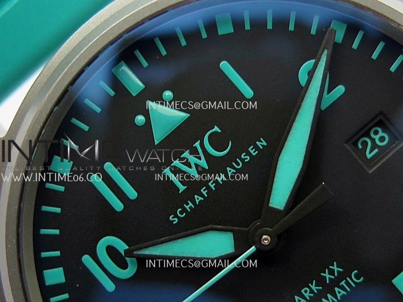 Mark XX IW328210 Mercedes-AMG Petronas F1 Team Ti M+F 1:1 Best Edition Black Dial on Green Rubber Strap MIYOTA 9015