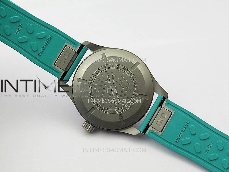 Mark XX IW328210 Mercedes-AMG Petronas F1 Team Ti M+F 1:1 Best Edition Black Dial on Green Rubber Strap MIYOTA 9015