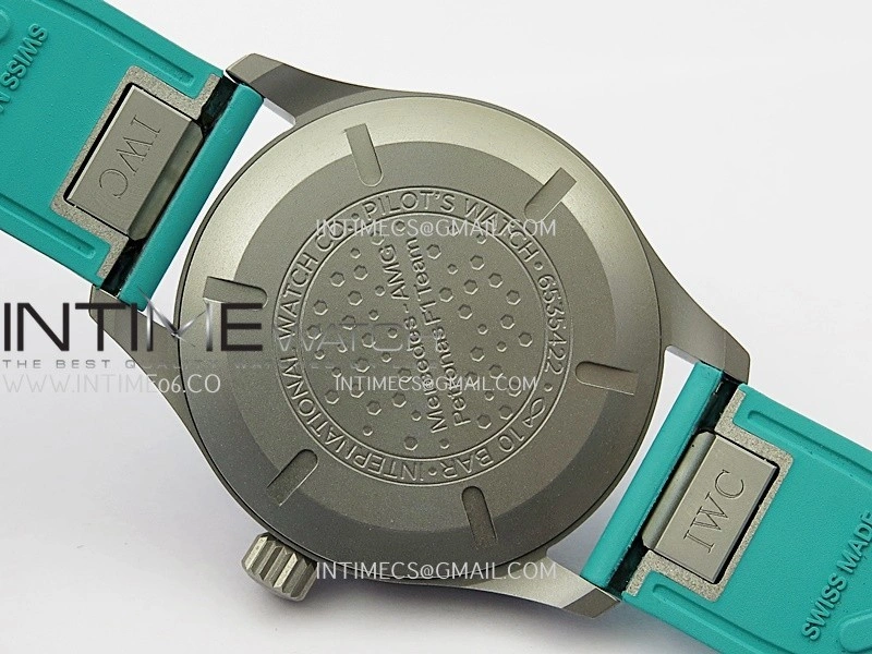 Mark XX IW328210 Mercedes-AMG Petronas F1 Team Ti M+F 1:1 Best Edition Black Dial on Green Rubber Strap MIYOTA 9015