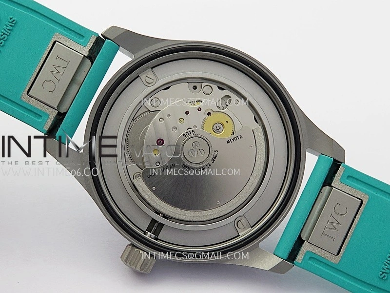 Mark XX IW328210 Mercedes-AMG Petronas F1 Team Ti M+F 1:1 Best Edition Black Dial on Green Rubber Strap MIYOTA 9015