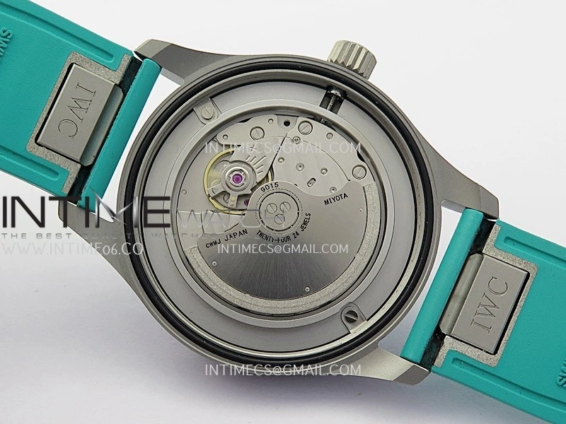 Mark XX IW328210 Mercedes-AMG Petronas F1 Team Ti M+F 1:1 Best Edition Black Dial on Green Rubber Strap MIYOTA 9015
