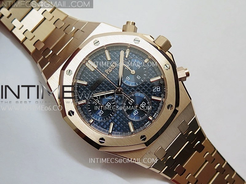 Royal Oak Chrono 26240OR RG APSF 1:1 Best Edition Blue Dial on RG Bracelet SA4401 Super Clone