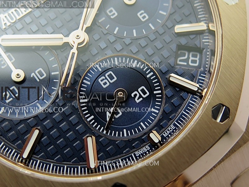 Royal Oak Chrono 26240OR RG APSF 1:1 Best Edition Blue Dial on RG Bracelet SA4401 Super Clone