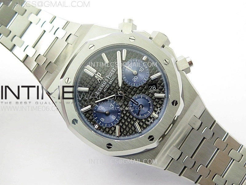 Royal Oak Chrono 26331ST SS IPF 1:1 Best Edition Black Dial Blue subdial on SS Bracelet A7750