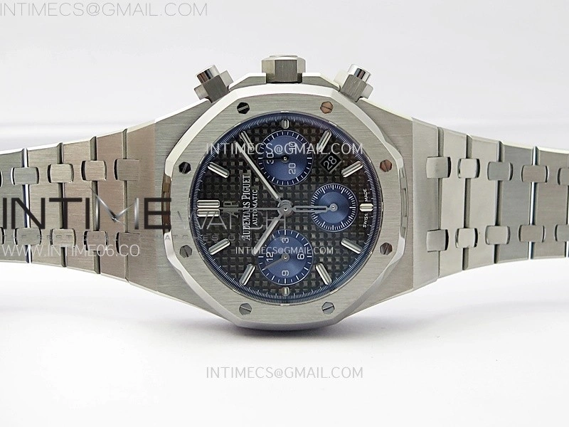 Royal Oak Chrono 26331ST SS IPF 1:1 Best Edition Black Dial Blue subdial on SS Bracelet A7750