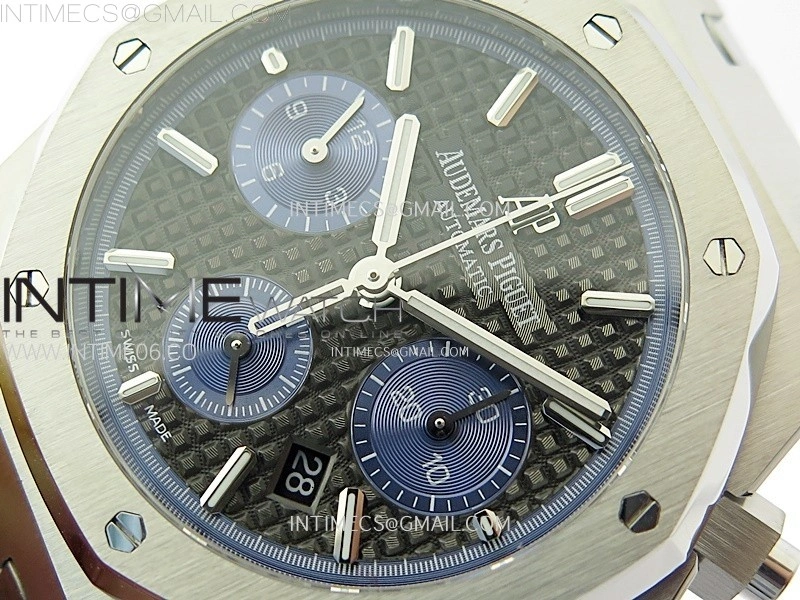 Royal Oak Chrono 26331ST SS IPF 1:1 Best Edition Black Dial Blue subdial on SS Bracelet A7750